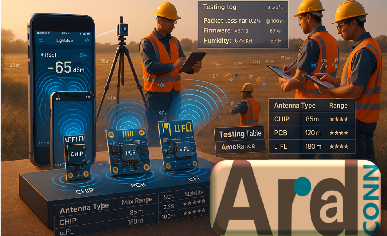 Up to 700 meters Stable Data-linked Connection in an Open Field is not impossible! : Arad Connectivity MN52H (Nordic nRF52840 module) Bluetooth Module Achieves Breakthrough